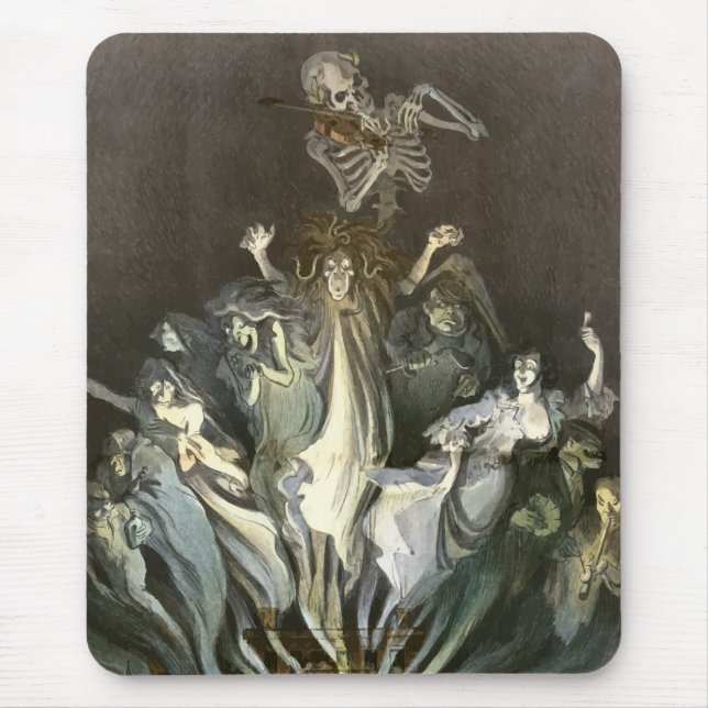 Vintage Halloween, Skeleton Violinist and Ghosts Mousepad (Vorne)