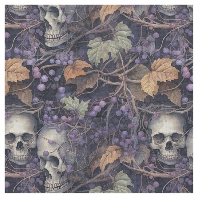 Vintage Halloween Skulls Stoff (Nahaufnahme)