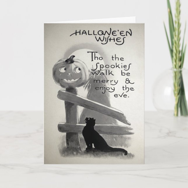 Vintage Halloween-Spookerkarte Feiertagskarte (Vorderseite)