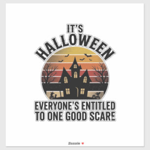 Vintage-Halloween-Spookhaus-Gutes-Schreck-T-Shirt_ Aufkleber