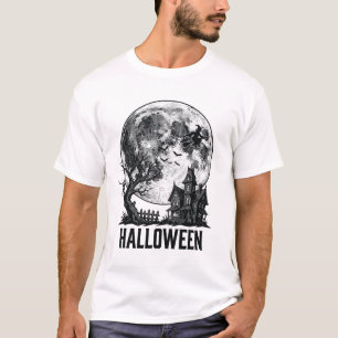 Vintage-Halloween-Spookhaus-Mond-Shirt-Design_ T-Shirt