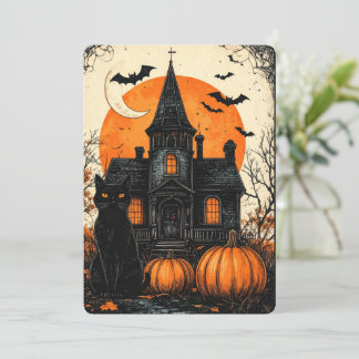 Vintage-Halloween-Spookhaus-Party Einladung