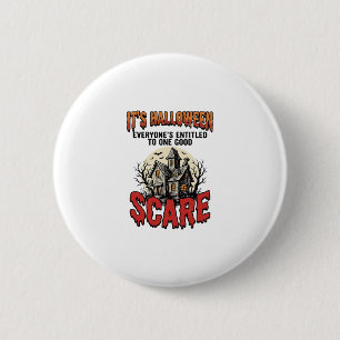 Vintage-Halloween-Spookhaus-Schreck-Shirt-Design Button