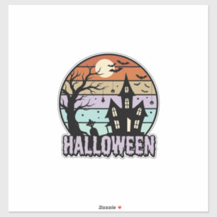 Vintage-Halloween-Spookhaus-Shirt-Design_1 Aufkleber