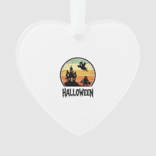 Vintage-Halloween-Spookhaus-Sonnenuntergangs-Shirt Ornament