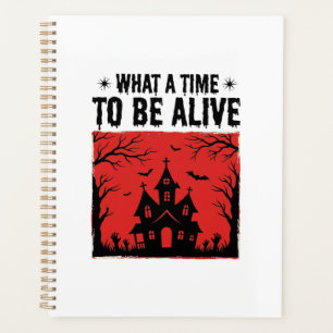 Vintage-Halloween-Spookhaus-Was für eine Zeit T-Sh Planer