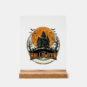 Vintage Halloween Spukhaus Vektor Design_1 Acrylschild
