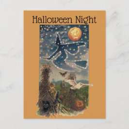 Vintage Halloween Starnight Postkarte