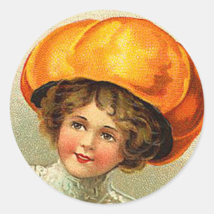 Vintage Halloween-Sticker - Trick oder Trete Runder Aufkleber