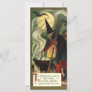 Vintage Halloween-Stirring Magic Cauldron