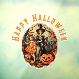Vintage Halloween-Szene Fensteraufkleber