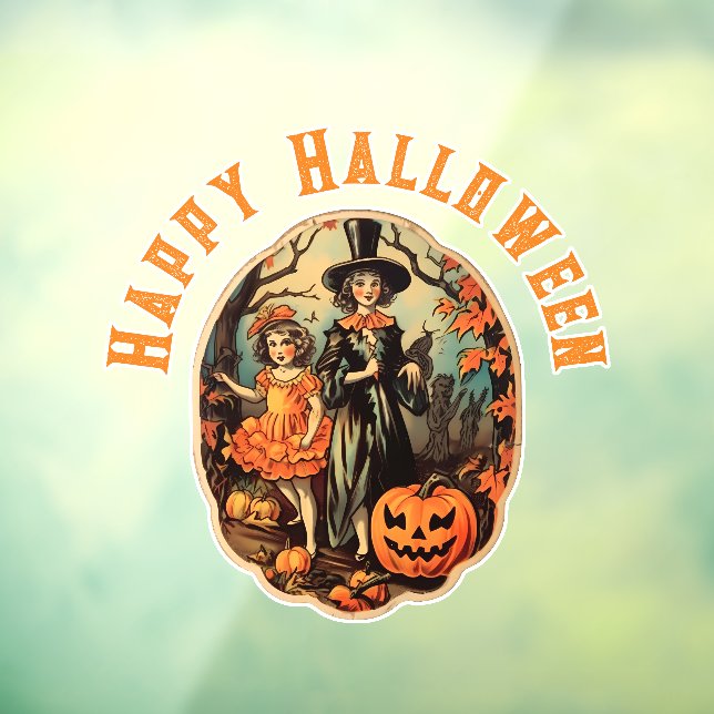 Vintage Halloween-Szene Fensteraufkleber (Blatt 3)