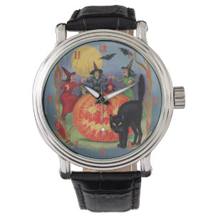 Vintage Halloween-Tanzen-Hexen Armbanduhr