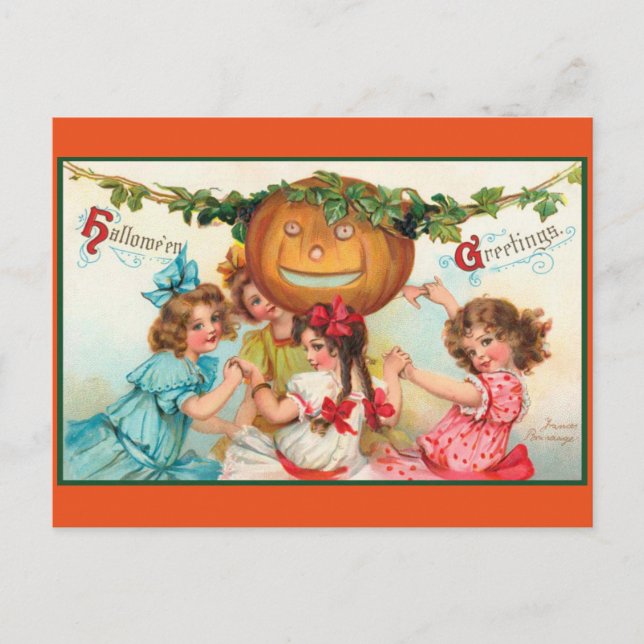 Vintage Halloween-Tänzer Postkarte (Vorderseite)
