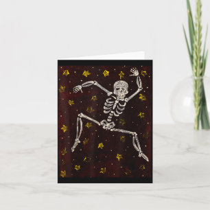 Vintage-Halloween-Tanzskelett Grusel-Saison Karte