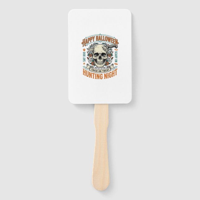 Vintage-Halloween-Totenkopf-Streich-oder-Überrasch Fächer (Vorderseite)