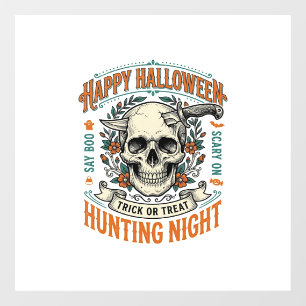 Vintage-Halloween-Totenkopf-Streich-oder-Überrasch Fensteraufkleber