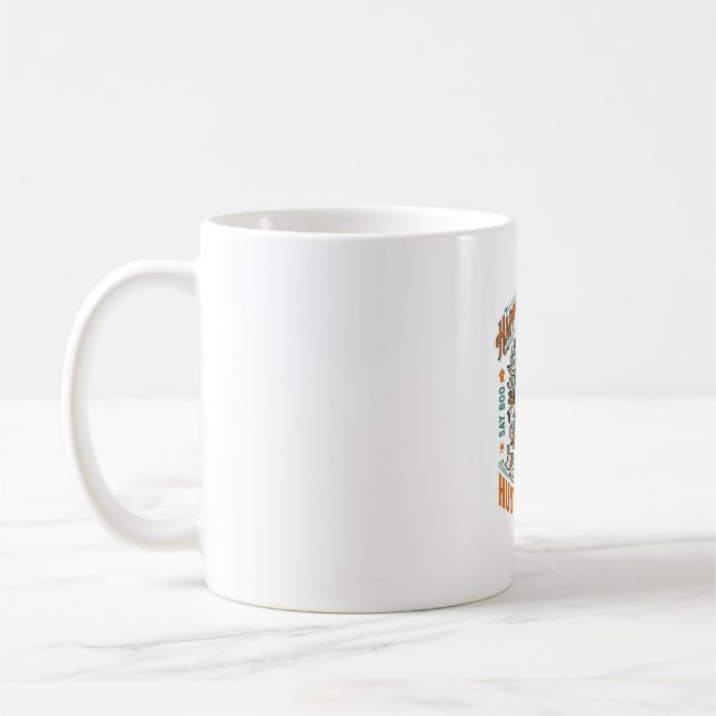 Vintage-Halloween-Totenkopf-Streich-oder-Überrasch Kaffeetasse (Links)
