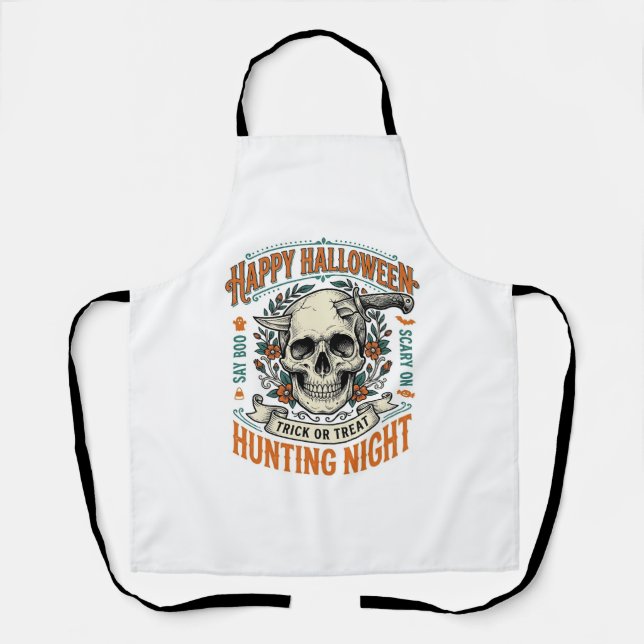 Vintage-Halloween-Totenkopf-Streich-oder-Überrasch Schürze (Vorderseite)