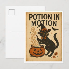 Vintage-Halloween-Trank in Bewegung Postkarte