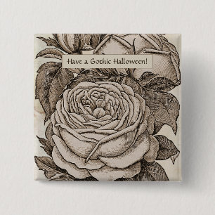 Vintage Halloween-Viktorianische Gotische Rose in  Button