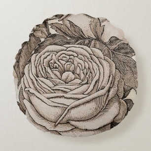 Vintage Halloween-Viktorianische Gotische Rose in Rundes Kissen