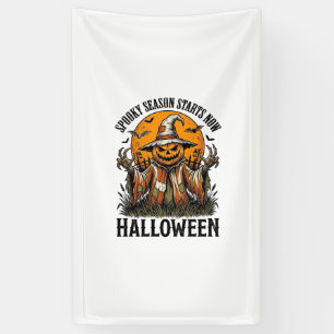 Vintage-Halloween-Vogelscheuche-Kürbis-Hexe-Shirt_ Banner