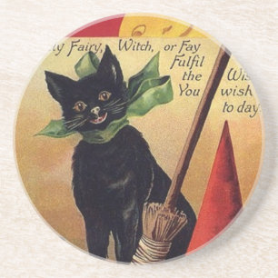 Vintage Halloween von Ellen Clapsaddle, schwarze K Getränkeuntersetzer