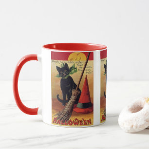 Vintage-Halloween von Ellen Clapsaddle, schwarze K Tasse