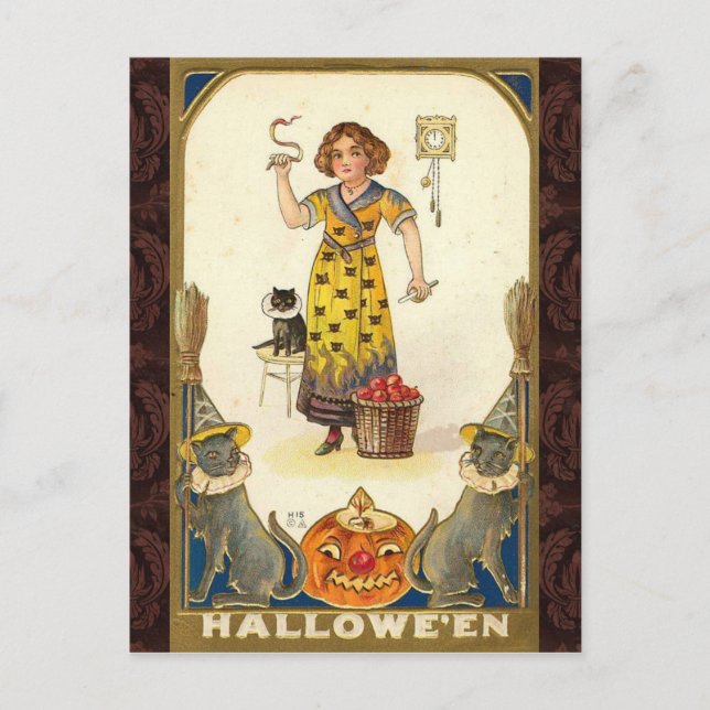 Vintage Halloween Vorbereitung für das Party Postkarte (Vorderseite)