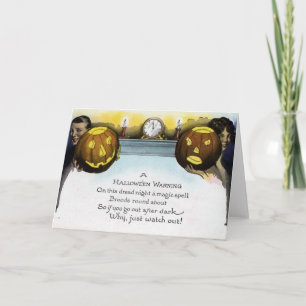 Vintage Halloween-Warngrüße/Note-Karte Karte