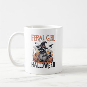 Vintage Halloween-Waschbär Kaffeetasse