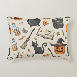 Vintage Halloween Witch Dekokissen
