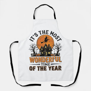 Vintage-Halloween-wunderbarste-Zeit-Shirt-Design Schürze