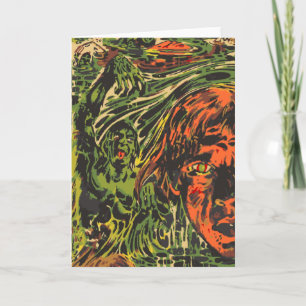 Vintage-Halloween-Zombies, Graffiti-Straßenkunst Karte