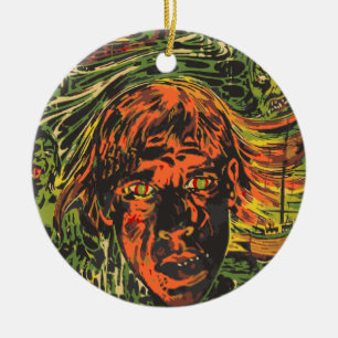 Vintage-Halloween-Zombies, Graffiti-Straßenkunst Keramikornament