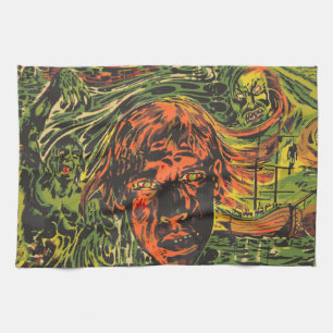 Vintage-Halloween-Zombies, Graffiti-Straßenkunst Küchentuch