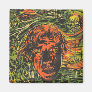 Vintage-Halloween-Zombies, Graffiti-Straßenkunst Magnet
