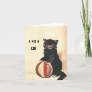 Vintage HALLOWEER Katzenliebhaber Hinweis Karte