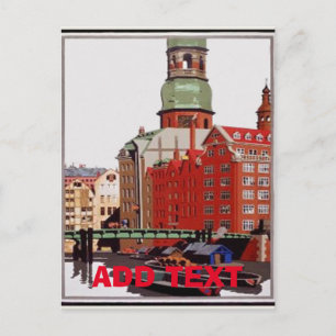 Vintage Hamburg, Text bearbeiten Postkarte