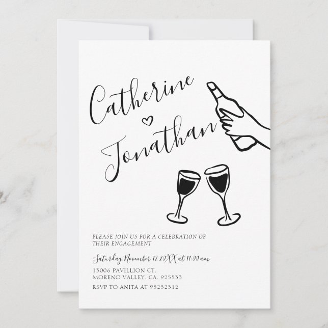 Vintage Hand Schriftliche neutrale Einsatzpartei Einladung (Vorderseite)