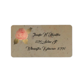 Vintage handbemalte Rose Adressaufkleber