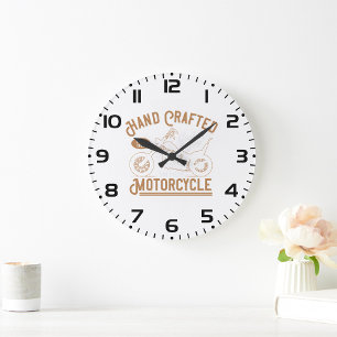 Vintage handgefertigtes Motorrad-Custom-Design Große Wanduhr