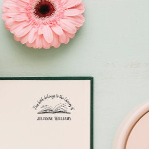 Vintage handgeschriebene Bibliothek Gummistempel