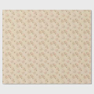 Vintage handgeschriebene Briefe und Rose Collage R Geschenkpapier