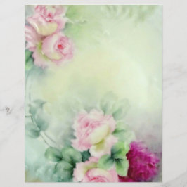 Vintage handgestrichene Rose Blumenhandkunstpapier