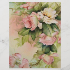 Vintage handgestrichene Rose Blumenhandkunstpapier