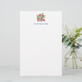 Vintage, handGezeichnet Erdbeeren farbenfroh Briefpapier