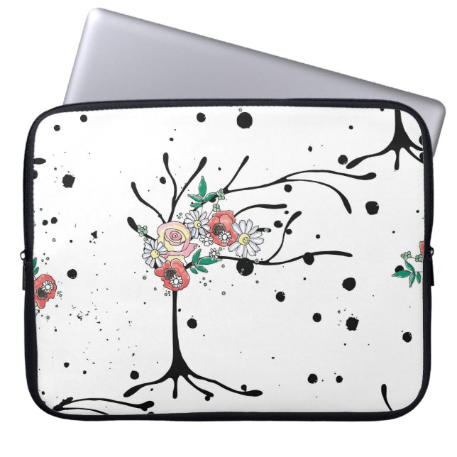 Vintage, handgezeichnete, nahtlose Mustergrafik Laptopschutzhülle (Vorderseite)