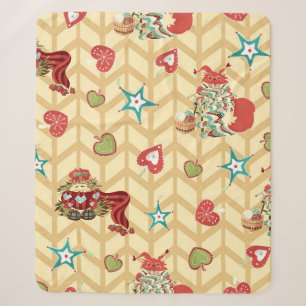 Vintage, handgezeichnete Weihnachtsmustertafel Sherpadecke